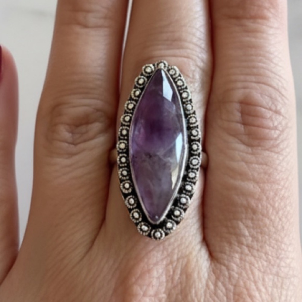 🆕Artisan Made Eureka Springs AR: Amethyst Ring set in 925 Sterling Silver- Sz 9